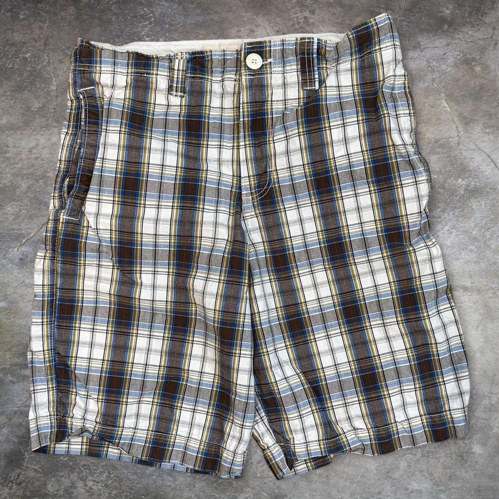 Vintage Mossimo Plaid Long Baggy Shorts Men's Size 30x10 Skater Surf Grunge Y2K